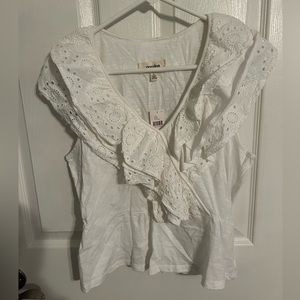 Anthropologie White Blouse Size Small NWT